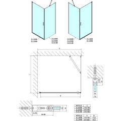 POLYSAN - ZOOM BLACK boční stěna 900, čiré sklo ZL3290B