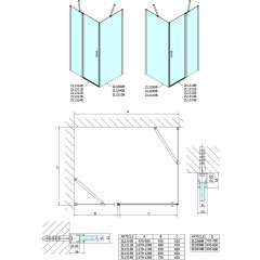 POLYSAN - ZOOM BLACK boční stěna 800, čiré sklo ZL3280B