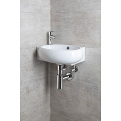 SAPHO - RIBERA keramické umývátko rohové 43x28,5cm, otvor pro baterii vlevo, bílá AR498