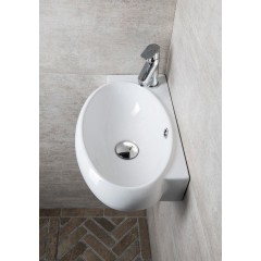 SAPHO - RIBERA keramické umývátko rohové 43x28,5cm, otvor pro baterii vlevo, bílá AR498