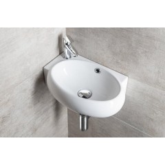 SAPHO - RIBERA keramické umývátko rohové 43x28,5cm, otvor pro baterii vlevo, bílá AR498