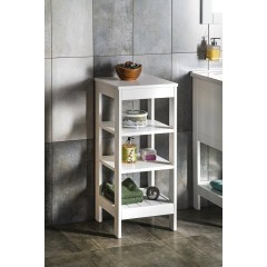 AQUALINE - ETIDE policový regál 36x86x36 cm, bílá mat ET086