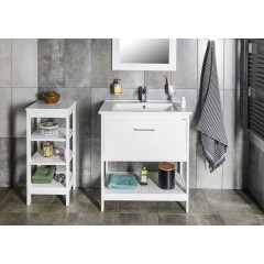 AQUALINE - ETIDE policový regál 36x86x36 cm, bílá mat ET086