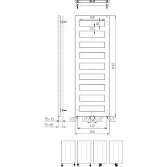 SAPHO - BLOCK otopné těleso 500x1465 černá mat IR185