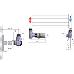 SAPHO - CORNER COMBI připojovací sada ventilů termostatická, levé provedení, černá mat CP3021BS