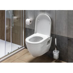AQUALINE - APOLLO WC štětka závěsná, mléčné sklo, chrom 1416-08