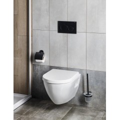 AQUALINE - SAMBA WC štětka závěsná, mléčné sklo, černá mat SB208
