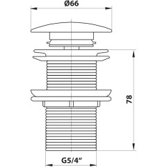 SAPHO - AURUM umyvadlová výpust 5/4“, click-clack, gun metal ND-AU100