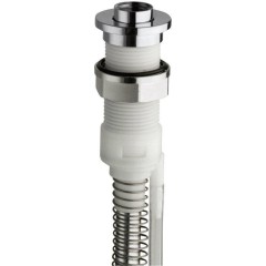 SILFRA - FOLLOW ME sprchová průchodka s odvodněním na okraj vany vč. hadice a drenážního kusu, kulatá, chrom PD467