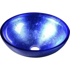 SAPHO - MURANO BLU skleněné umyvadlo na desku, průměr 40cm, modrá AL5318-65