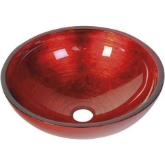 SAPHO - MURANO ROSSO IMPERO skleněné umyvadlo na desku, průměr 40cm, červená AL5318-63