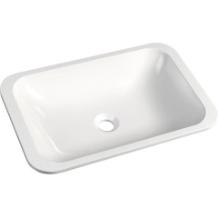 SAPHO - KAMA umyvadlo zápustné, litý mramor, 50x26cm, bílá 50134