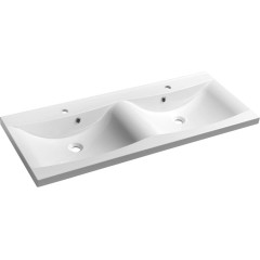 SAPHO - LUCIOLA dvojumyvadlo, litý mramor, 120x48cm, bílá 50122