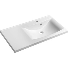 SAPHO - LUCIOLA umyvadlo, litý mramor, 90x48cm, pravé, bílá 50094