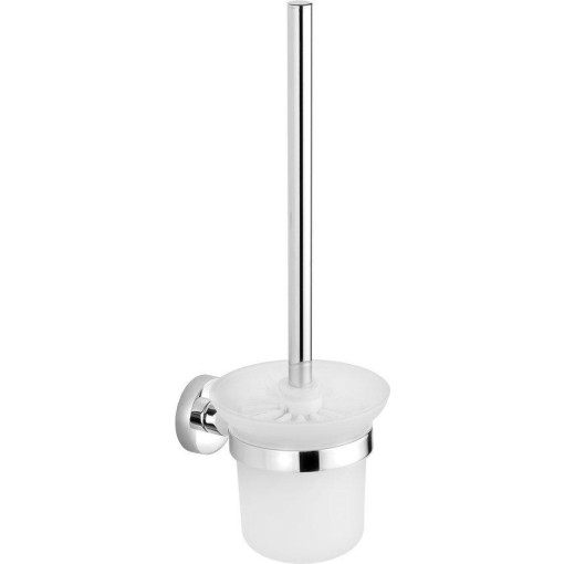 AQUALINE - SAMBA WC štětka závěsná, mléčné sklo, chrom SB108