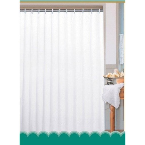 AQUALINE - Sprchový závěs 180x200cm, polyester, bílá 0201104 B