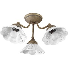 SAPHO - NAPOLI stropní svítidlo, 3xE14,40W, 230V, IP21, keramické stínítko, bronz MC613
