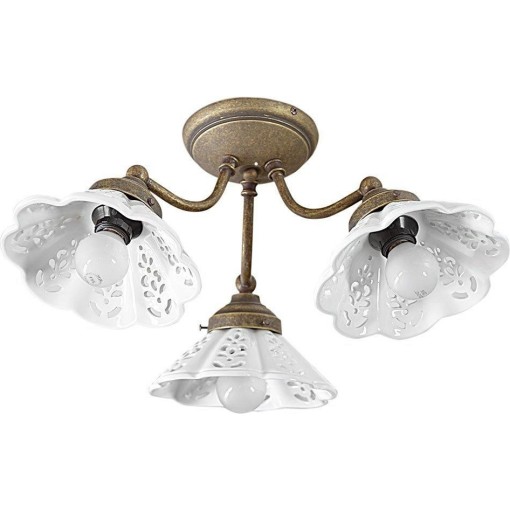 SAPHO - NAPOLI stropní svítidlo, 3xE14,40W, 230V, IP21, keramické stínítko, bronz MC613