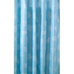 AQUALINE - Sprchový závěs 180x200cm, polyester, modrá, mušle ZP006