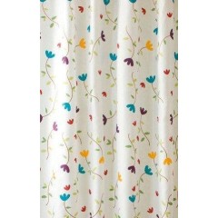 AQUALINE - Sprchový závěs 180x200cm, polyester, květovaný ZP007