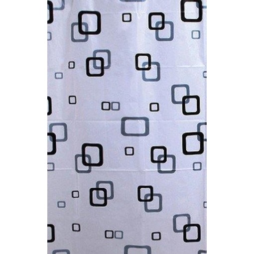 AQUALINE - Sprchový závěs 180x180cm, PEVA, bílá/modrá/černá ZV010