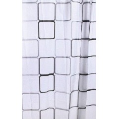 AQUALINE - Sprchový závěs 180x180cm, PEVA, čtvercový vzor ZV013