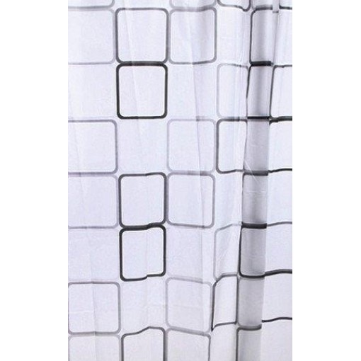 AQUALINE - Sprchový závěs 180x180cm, PEVA, čtvercový vzor ZV013