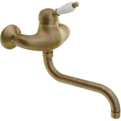 SAPHO - KIRKÉ WHITE nástěnná baterie, bílá páčka, bronz KI15BB