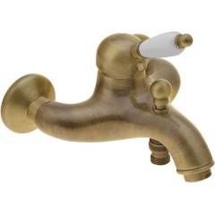 SAPHO - KIRKÉ WHITE nástěnná vanová baterie, bílá páčka, bronz KI10BB