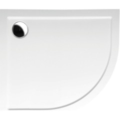 POLYSAN - RENA L sprchová vanička z litého mramoru, čtvrtkruh 90x80cm, R550, levá, bílá 72890