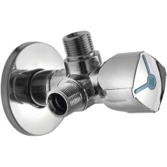 ARCO kombinovaný rohový ventil A-80 se dvěma vývody 1/2"x3/8"x3/8", anticalc CQ4102