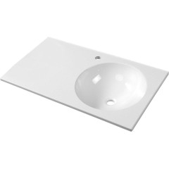 SAPHO - JUNO umyvadlo, litý mramor, 80x47cm, pravé, bílá JU081