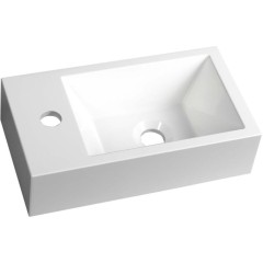 SAPHO - AMAROK umývátko, litý mramor, 40x22cm, baterie vlevo, bílá AR400