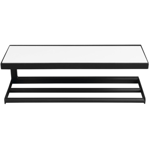 SAPHO - SKA nástěnná police 450x140x160, černá mat s bílou MDF deskou SKA401