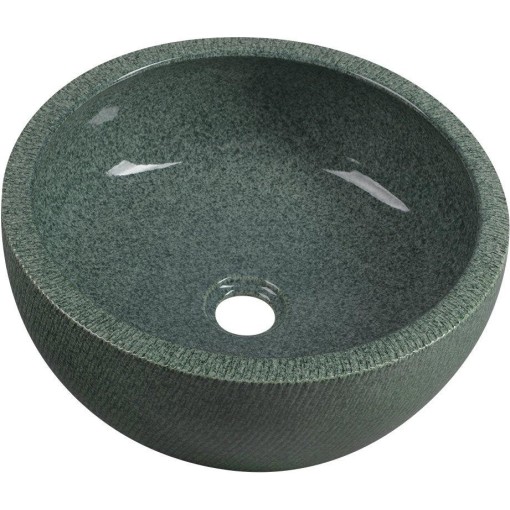 SAPHO - PRIORI keramické umyvadlo na desku, Ø 42 cm, zelená PI013