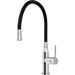 SAPHO - SILI stojánková dřezová baterie, flexibilní ramínko, černá/chrom SR426