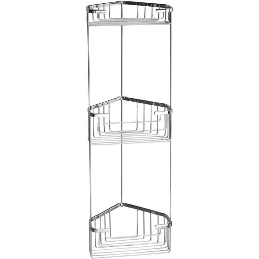 Gedy - SMART trojitá rohová polička 175x590x175, chrom 2484