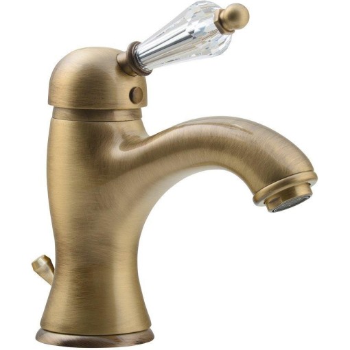 SAPHO - KIRKÉ CRYSTAL stojánková umyvadlová baterie s výpustí, páčka krystal, bronz KI02KB