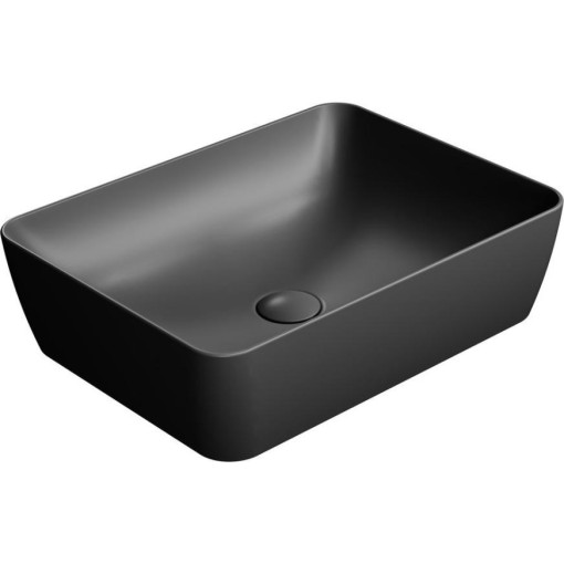 GSI - SAND/NUBES keramické umyvadlo na desku 50x38cm, černá mat 903726