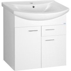 AQUALINE - ZOJA umyvadlová skříňka 61,5x74x32cm, 2x dvířka, 1x zásuvka, bílá 51065A