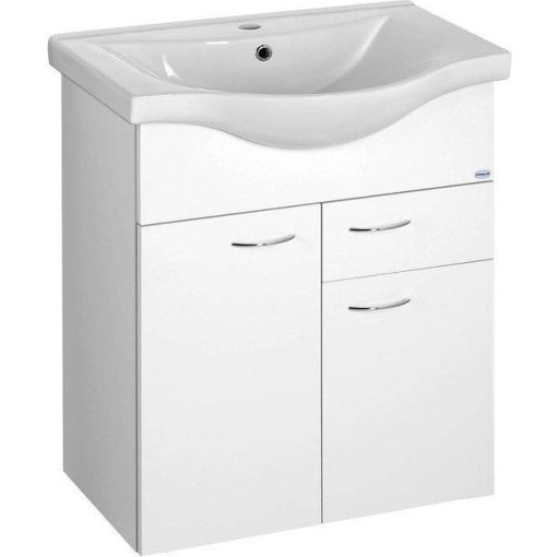 AQUALINE - KERAMIA FRESH umyvadlová skříňka, 1 zásuvka, 60,6x74x34cm, bílá 50064A