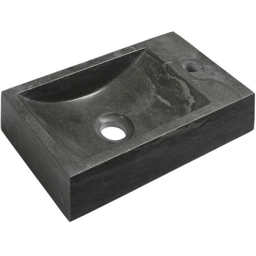 SAPHO - BLOK kamenné umývátko 40x22cm, baterie vpravo, antracit 2401-28
