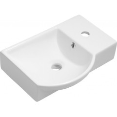 SAPHO - LITOS keramické umývátko rohové, 45x32cm, baterie vpravo, bílá 4079