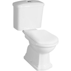 KERASAN - RETRO WC kombi, zadní odpad, bílá-chrom WCSET02-RETRO-ZO