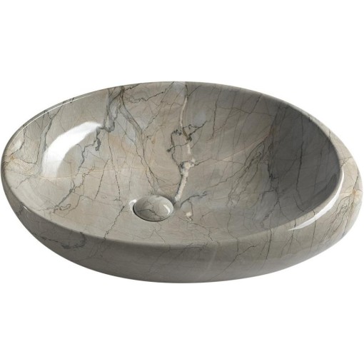 SAPHO - DALMA keramické umyvadlo na desku, 68x44cm, grigio 313