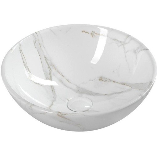 SAPHO - DALMA keramické umyvadlo na desku, Ø 42cm, carrara 117