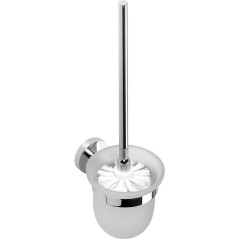 SAPHO - X-ROUND WC štětka závěsná, mléčné sklo, chrom XR303