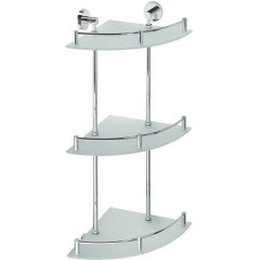 SAPHO - X-ROUND E skl. polička roh. trojitá s hrazdou, 270x660x270, chrom XR606