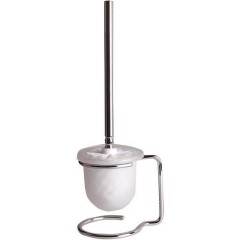 SAPHO - X-ROUND E WC štětka na postavení, mléčné sklo, chrom XR302