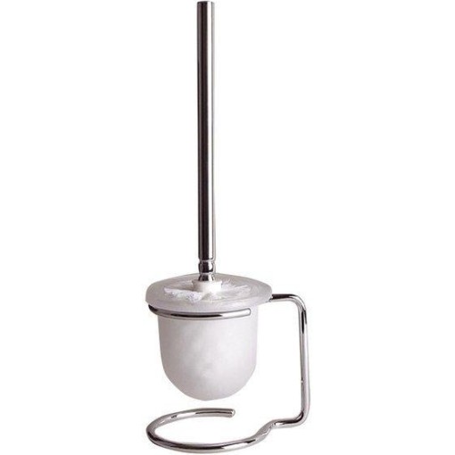 SAPHO - X-ROUND E WC štětka na postavení, mléčné sklo, chrom XR302